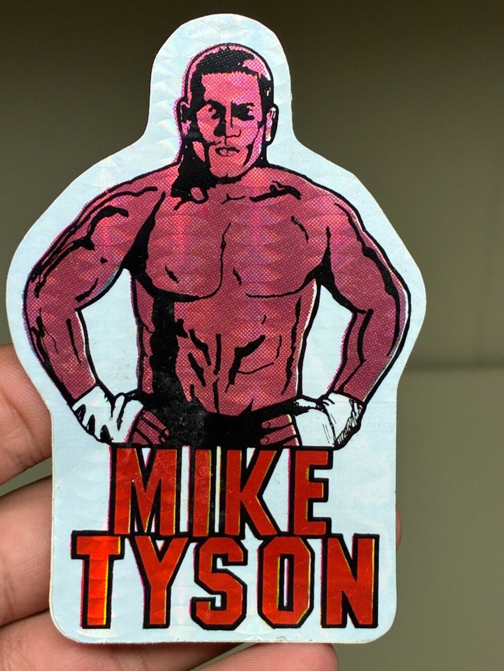 Vintage Mike Tyson Vending Machine Sticker Prism Holographic Boxing Legend
